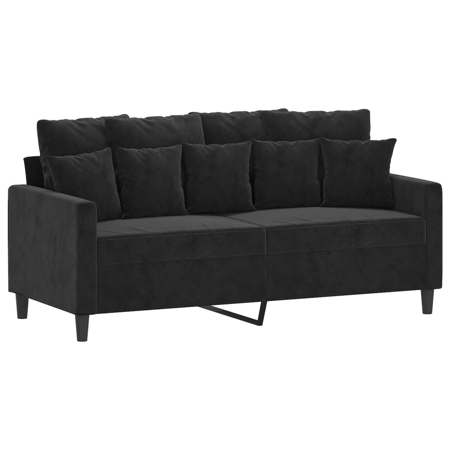 Tweezitsbank Fluweel 140 cm Zwart