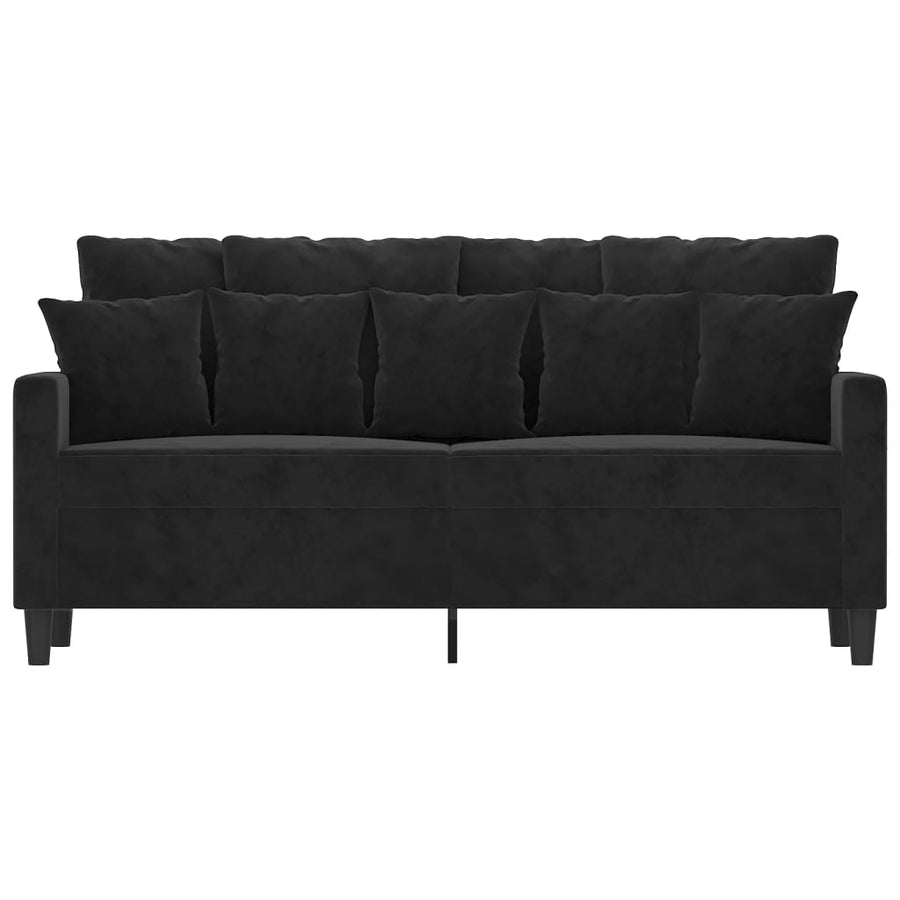 Tweezitsbank Fluweel 140 cm Zwart