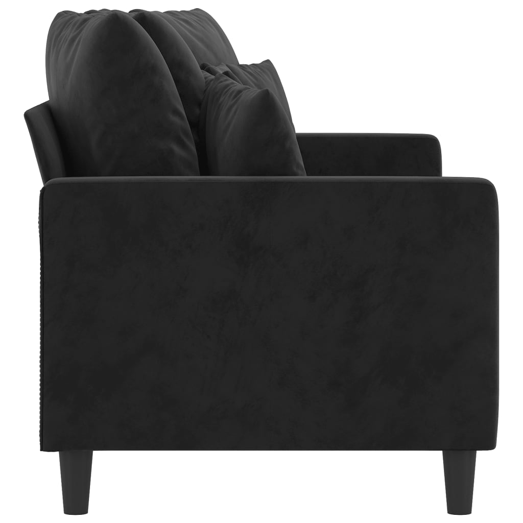 Tweezitsbank Fluweel 140 cm Zwart