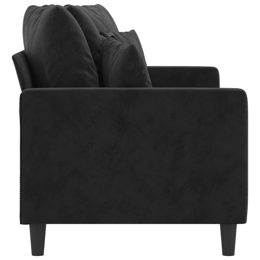 Tweezitsbank Fluweel 140 cm Zwart
