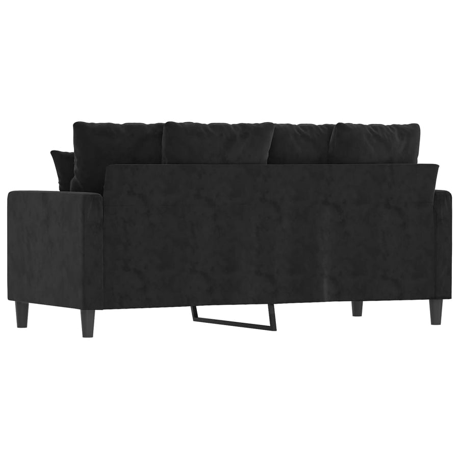 Tweezitsbank Fluweel 140 cm Zwart