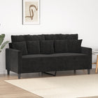 Two-seater sofa 140 cm velvet black