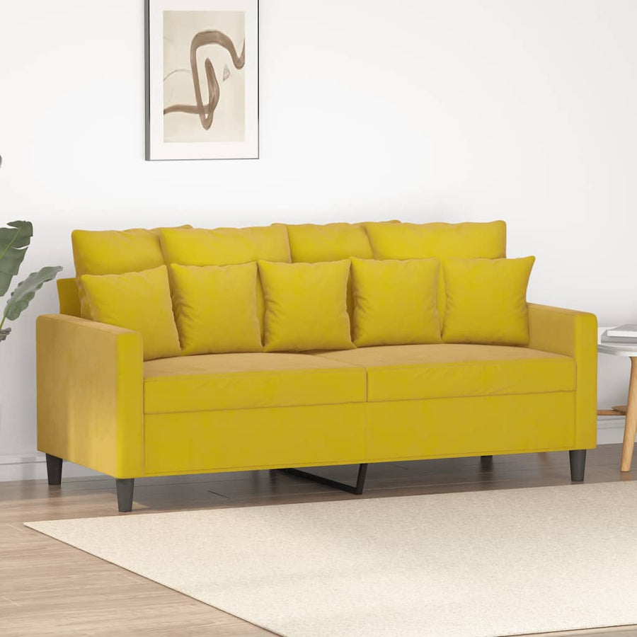 Tweezitsbank Fluweel 140 cm Geel