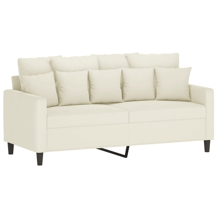 Tweezitsbank Fluweel Kleurig 140 cm Crème