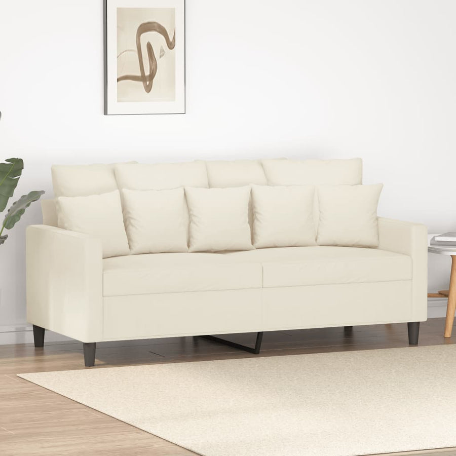 Tweezitsbank Fluweel Kleurig 140 cm Crème