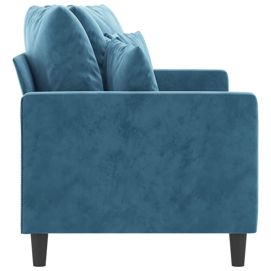 Tweezitsbank Fluweel 140 cm Blauw