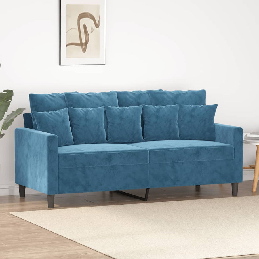 Tweezitsbank Fluweel 140 cm Blauw