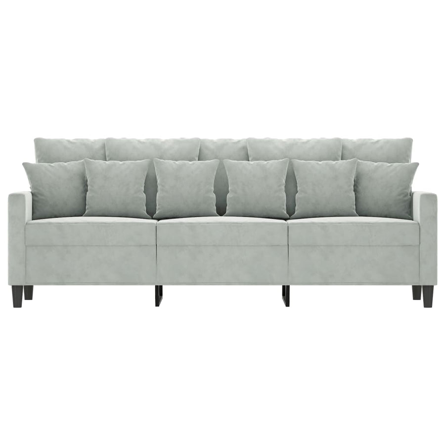 Driezitsbank Fluweel 180 cm Lichtgrijs
