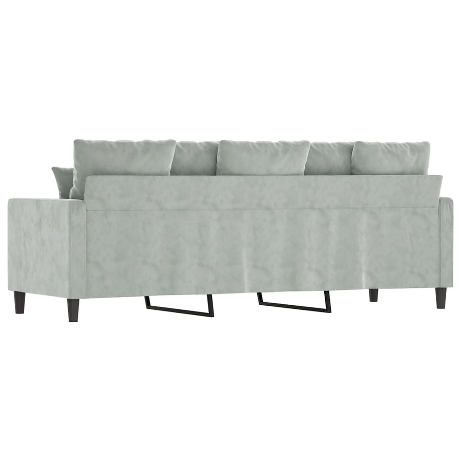 Driezitsbank Fluweel 180 cm Lichtgrijs