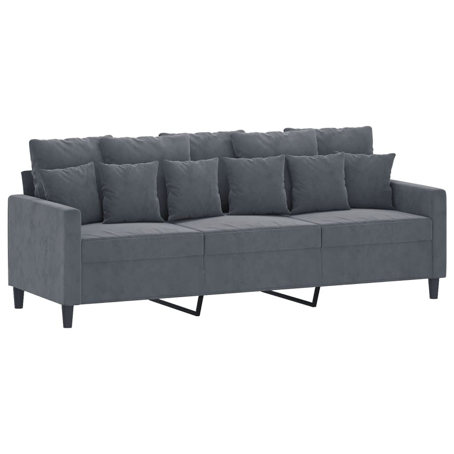 Driezitsbank Fluweel 180 cm Donkergrijs