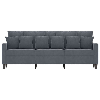 Driezitsbank Fluweel 180 cm Donkergrijs