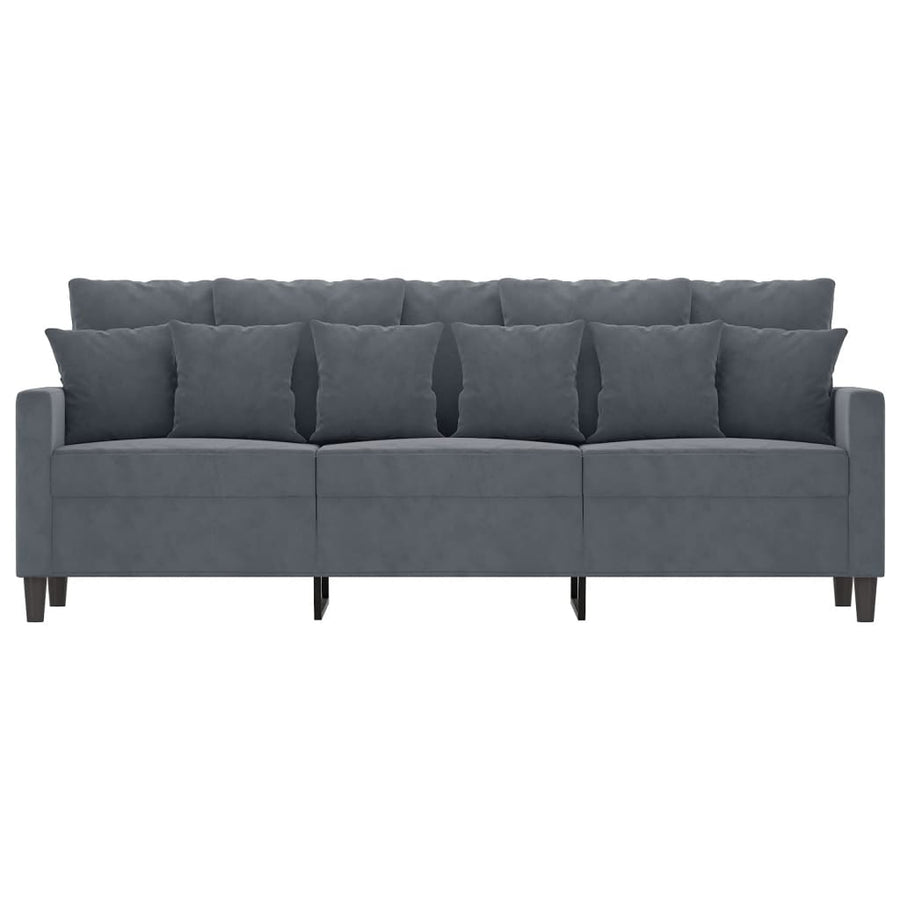 Driezitsbank Fluweel 180 cm Donkergrijs