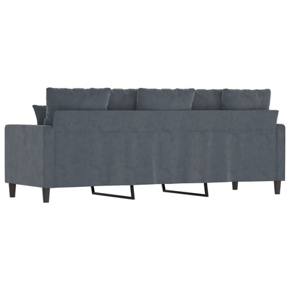 Driezitsbank Fluweel 180 cm Donkergrijs