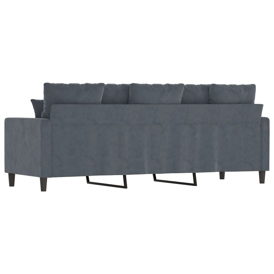 Driezitsbank Fluweel 180 cm Donkergrijs