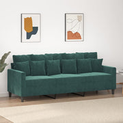Driezitsbank 198x77x80 cm fluweel donkergroen