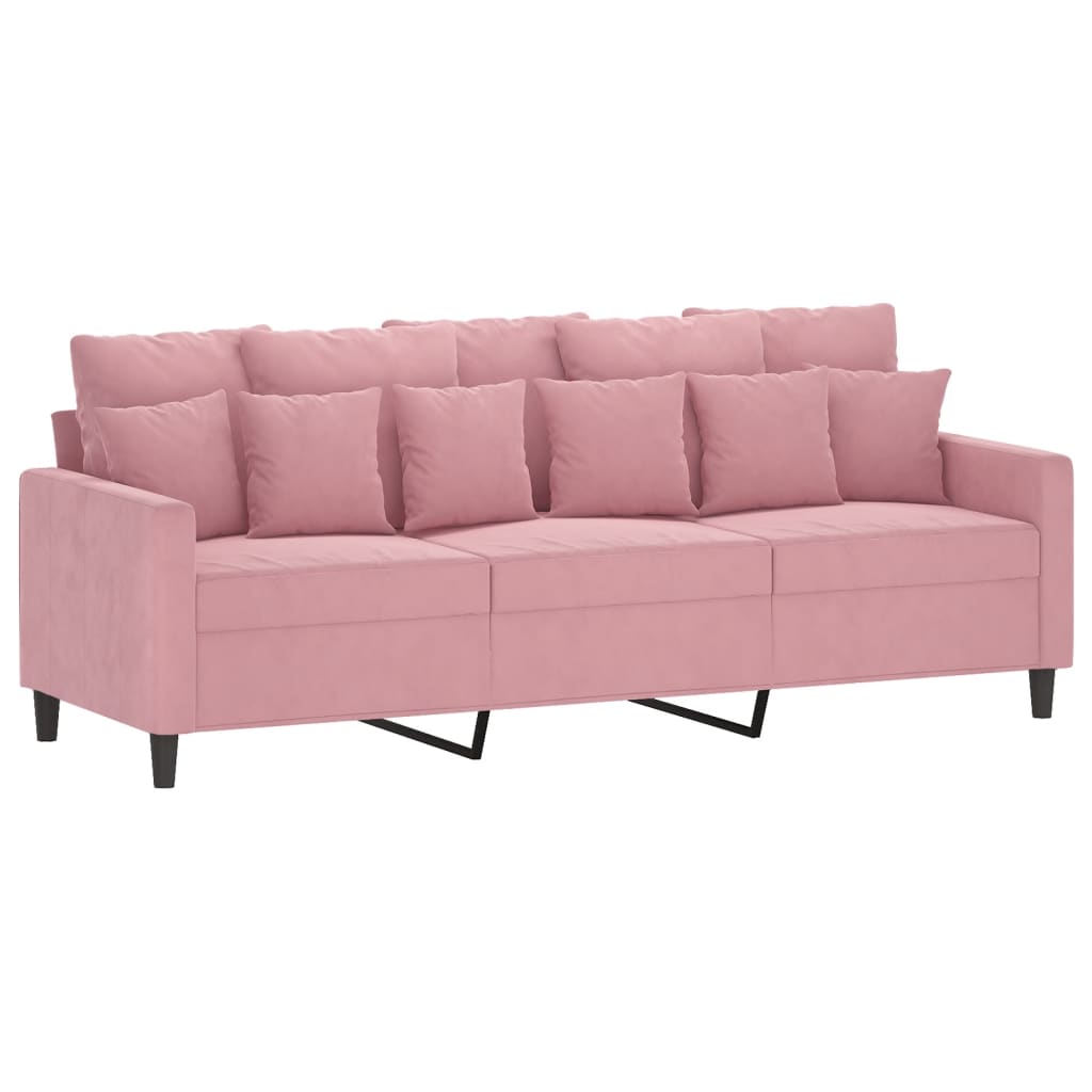 Driezitsbank Fluweel 180 cm Roze
