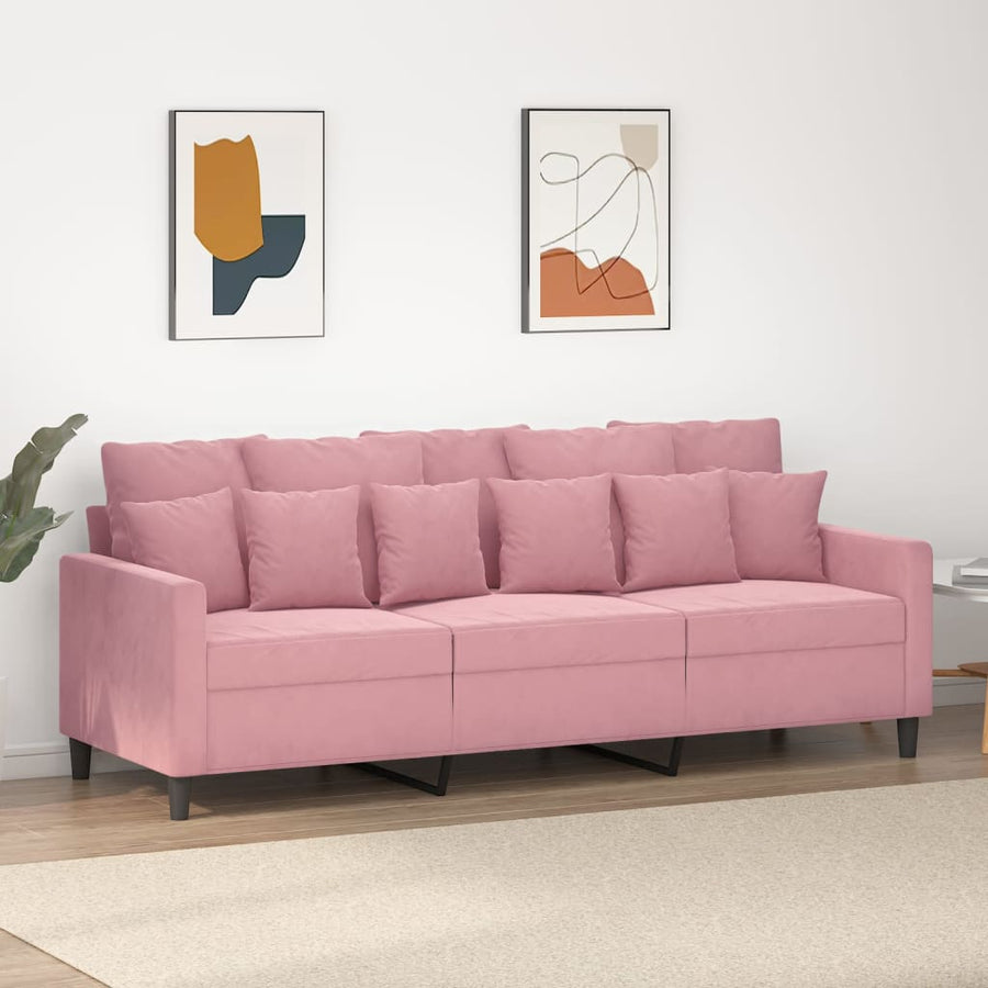 Driezitsbank Fluweel 180 cm Roze