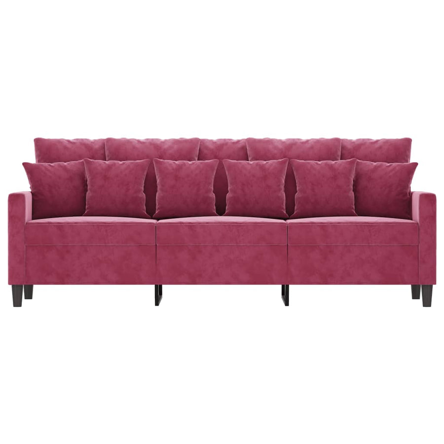 Driezitsbank Fluweel 180 cm Wijnrood