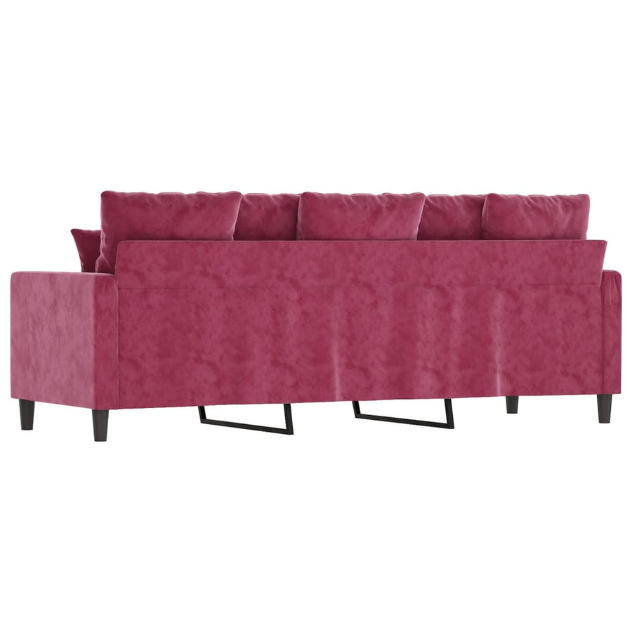 Driezitsbank Fluweel 180 cm Wijnrood