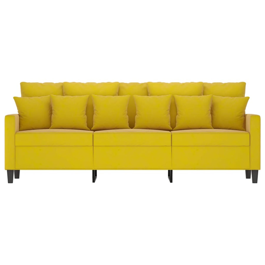 Driezitsbank Fluweel 180 cm Geel