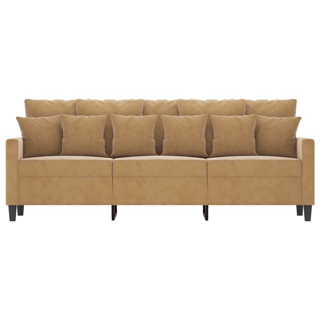 Driezitsbank Fluweel 180 cm Bruin