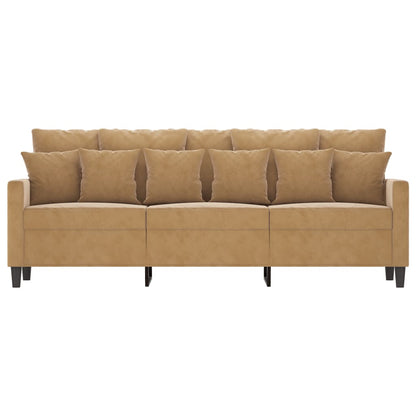Driezitsbank Fluweel 180 cm Bruin