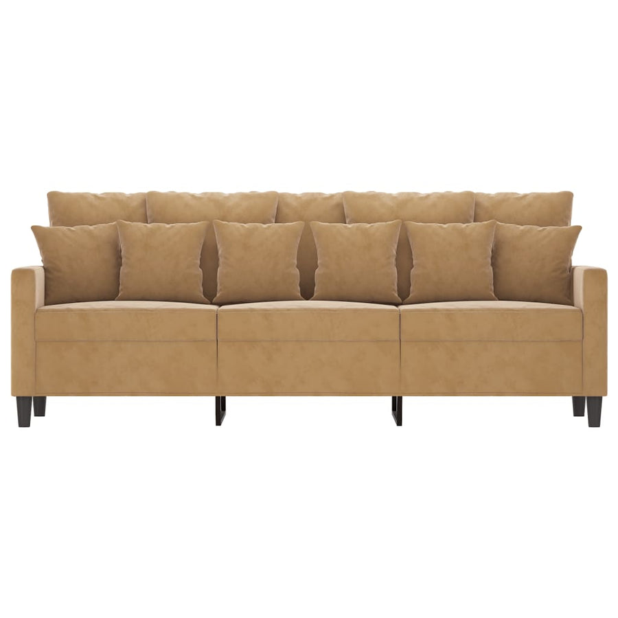 Driezitsbank Fluweel 180 cm Bruin