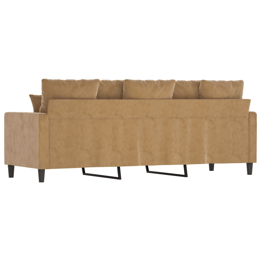 Driezitsbank Fluweel 180 cm Bruin