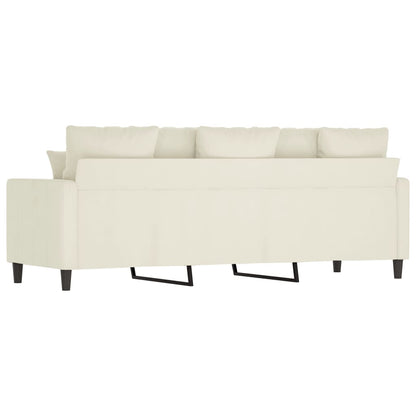 Driezitsbank Fluweel Kleurig 180 cm Crème