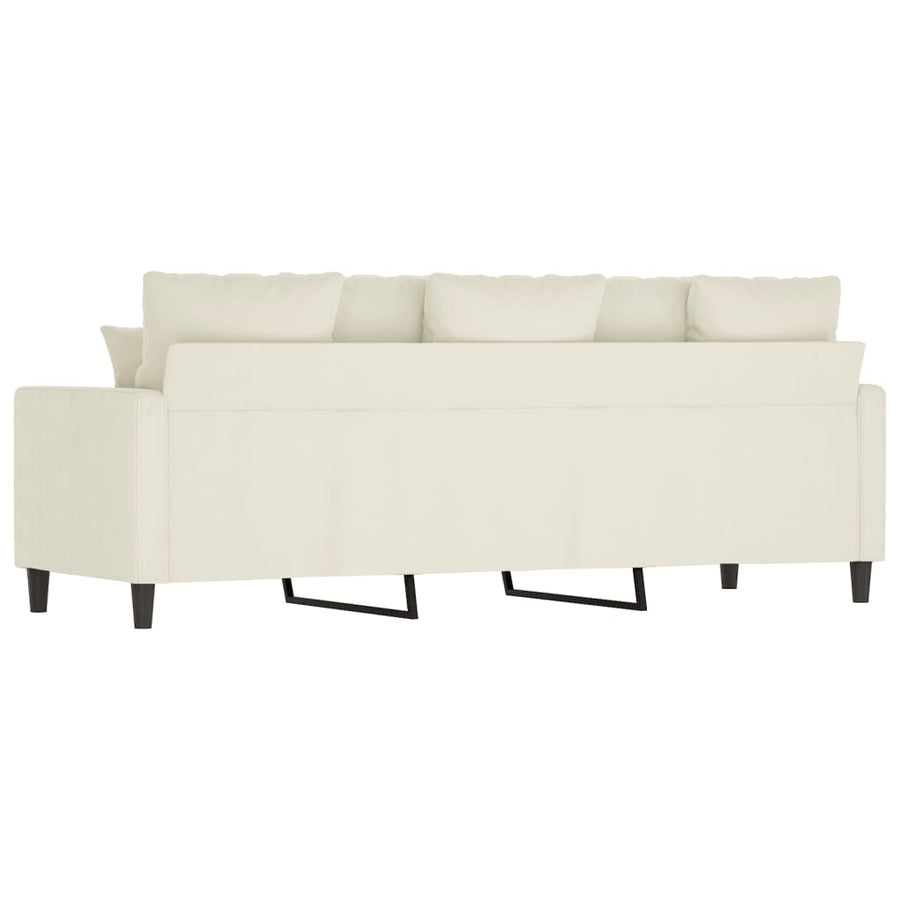 Driezitsbank Fluweel Kleurig 180 cm Crème