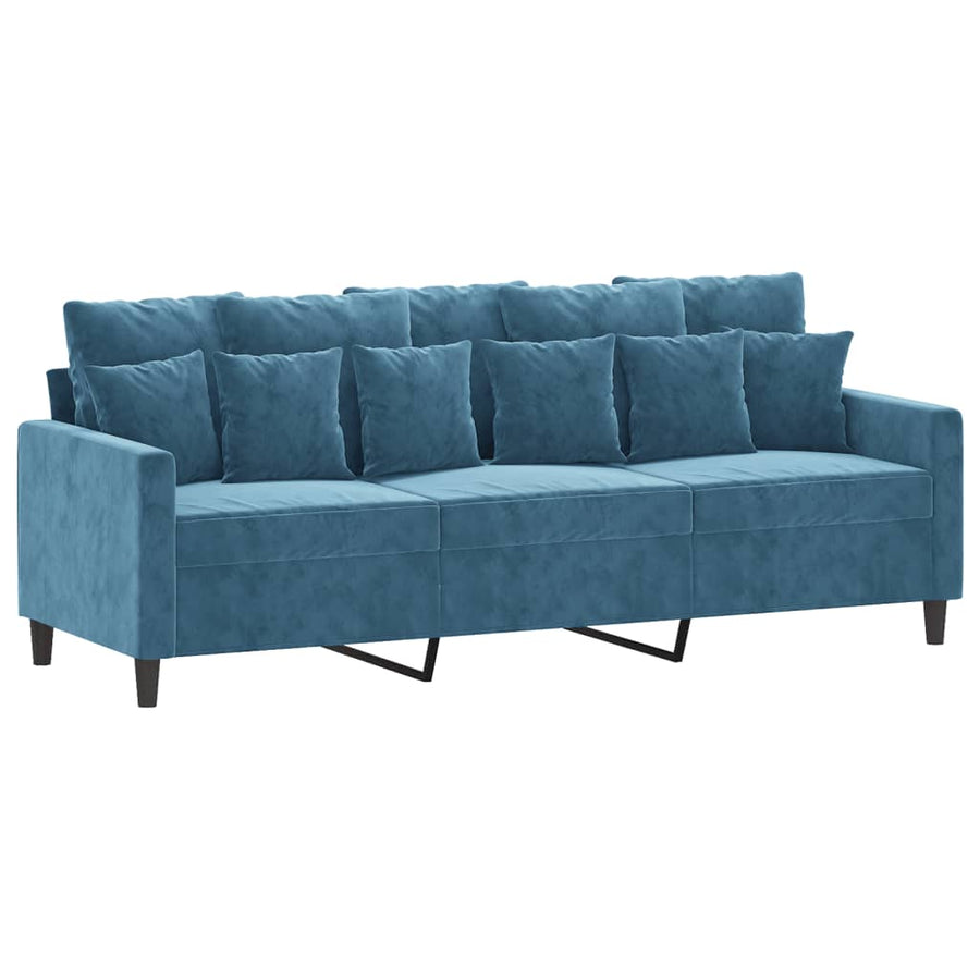 Driezitsbank Fluweel 180 cm Blauw