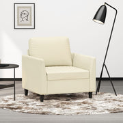 Fauteuil 60 cm kunstleer crèmekleurig