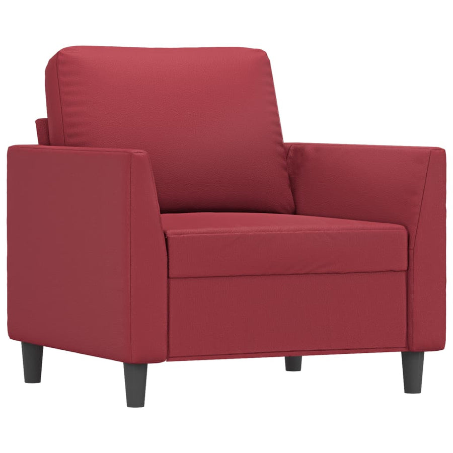 Fauteuil Kunstleer 60 cm Wijnrood