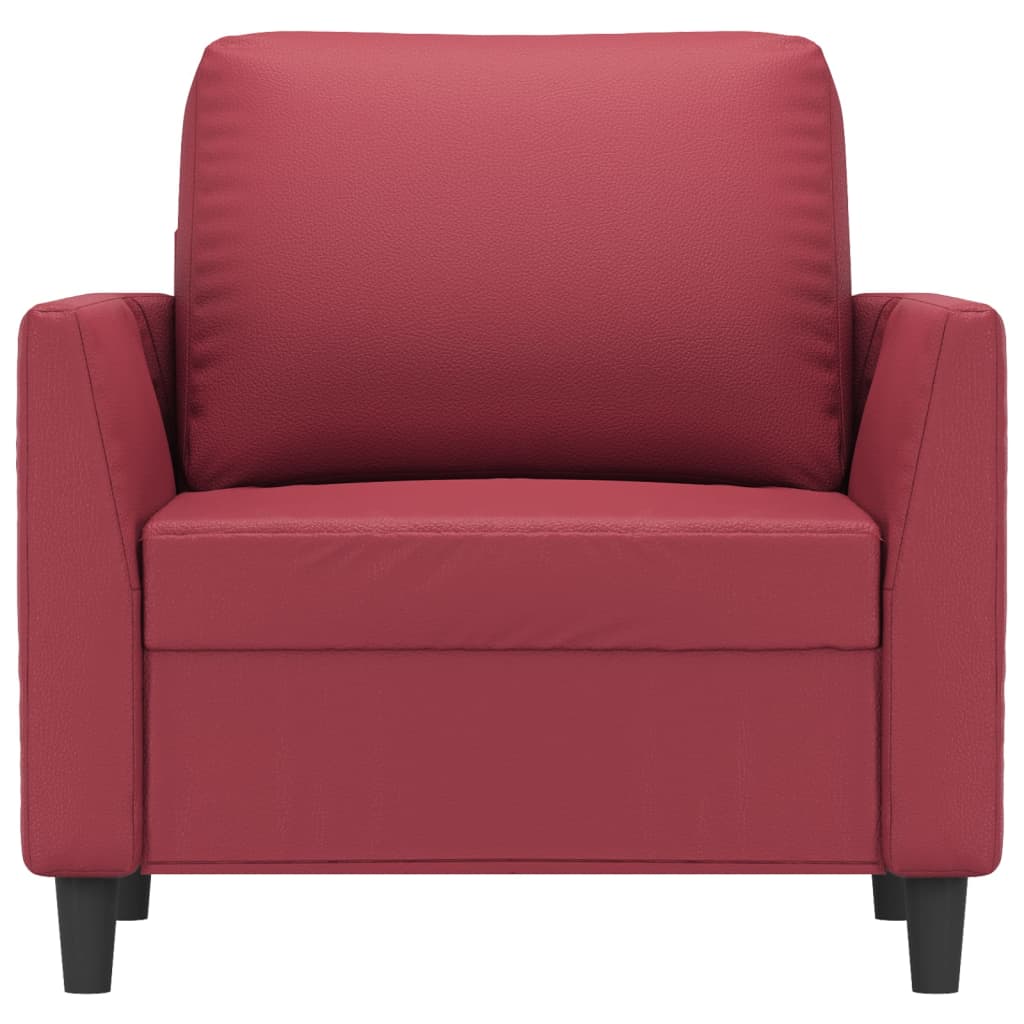 Fauteuil Kunstleer 60 cm Wijnrood