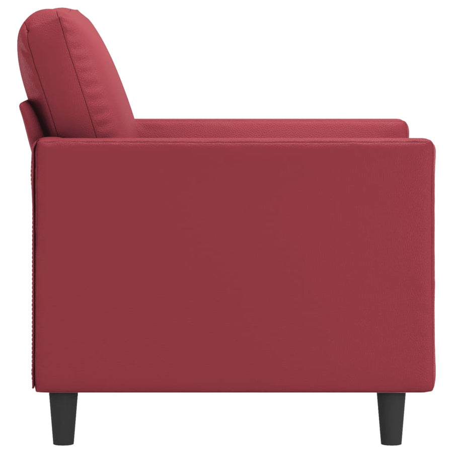 Fauteuil Kunstleer 60 cm Wijnrood