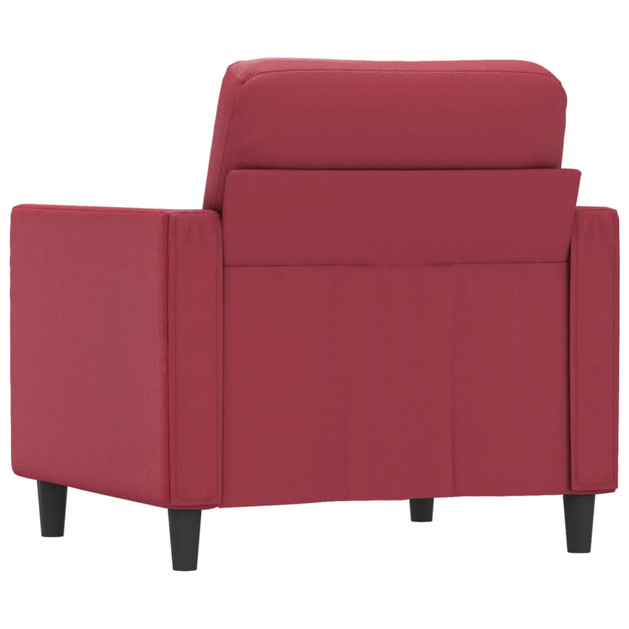 Fauteuil Kunstleer 60 cm Wijnrood