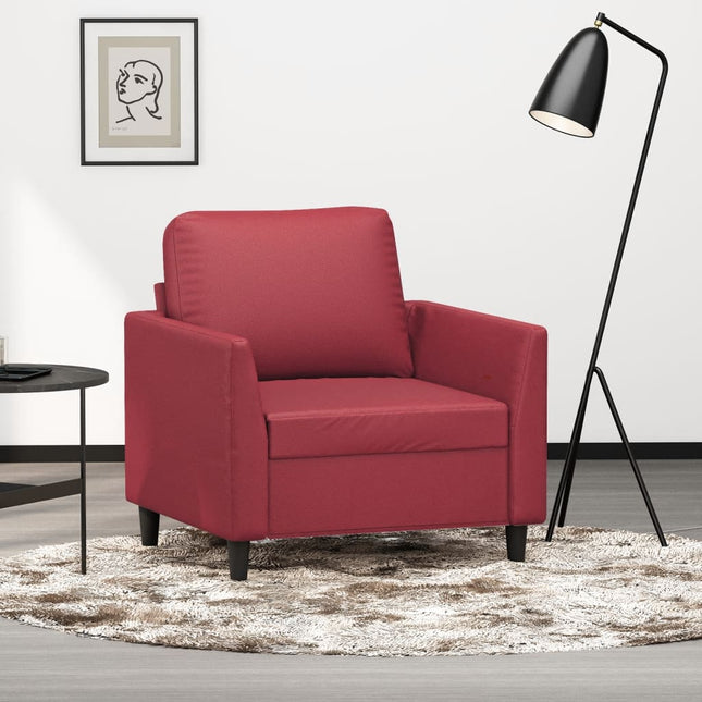 Fauteuil Kunstleer 60 cm Wijnrood