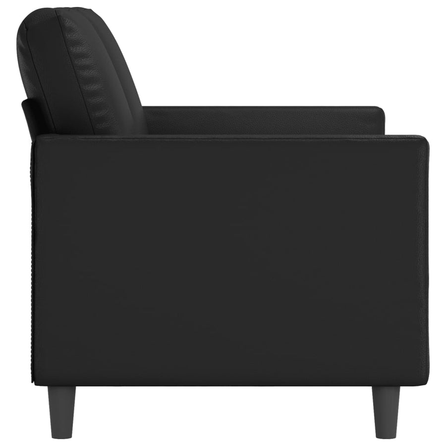 Tweezitsbank Kunstleer 120 cm Zwart