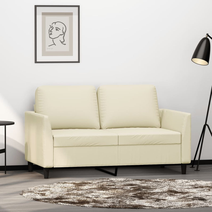 Tweezitsbank Kunstleer Kleurig 120 cm Crème