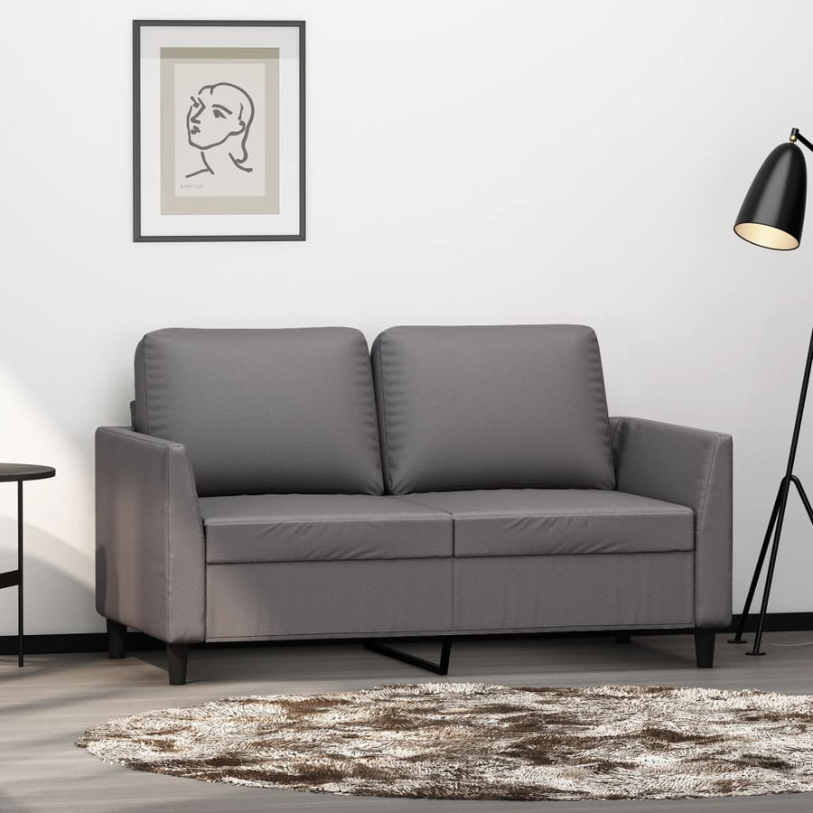 Tweezitsbank Kunstleer 120 cm Grijs