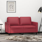 Tweezitsbank 120 cm kunstleer wijnrood