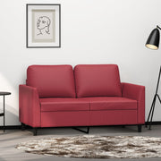 Tweezitsbank 120 cm kunstleer wijnrood