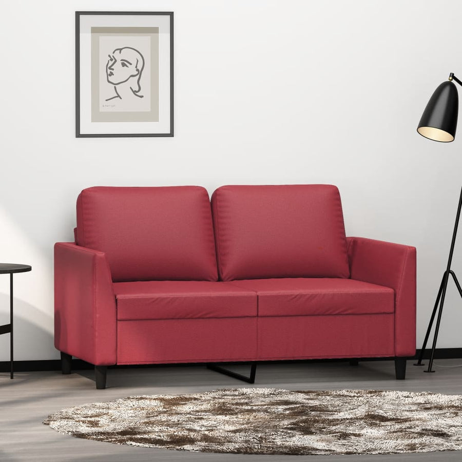 Tweezitsbank Kunstleer 120 cm Wijnrood