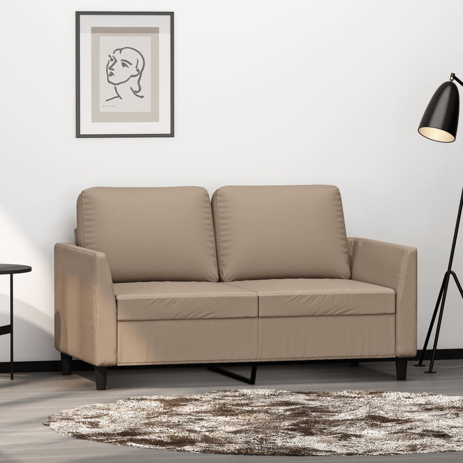 Tweezitsbank Kunstleer Kleurig 120 cm Cappuccino