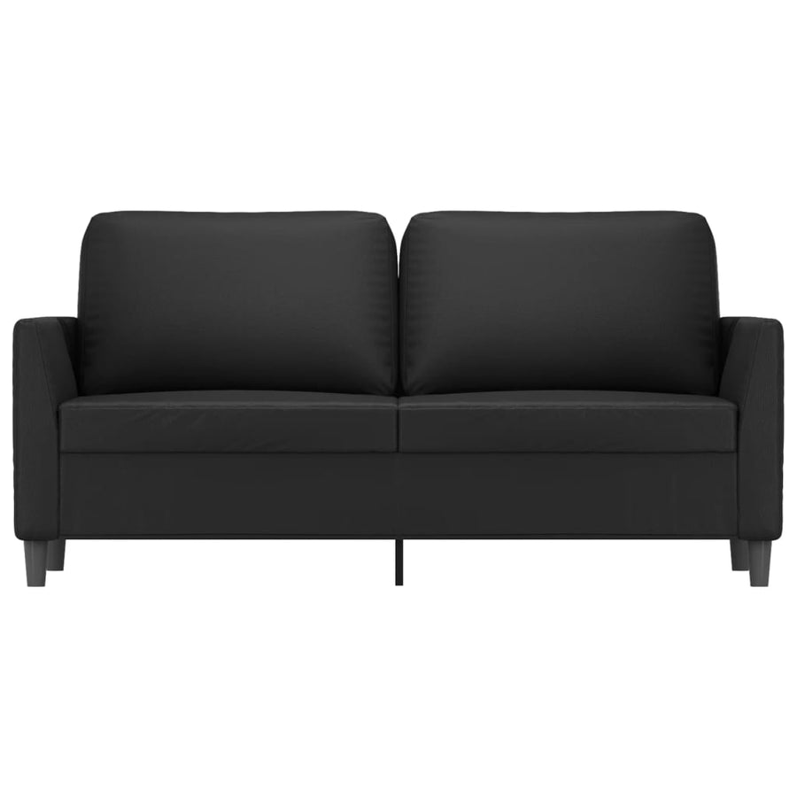 Tweezitsbank Kunstleer 140 cm Zwart