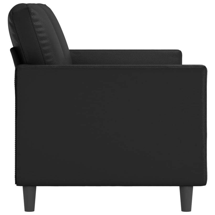 Tweezitsbank Kunstleer 140 cm Zwart