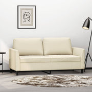 Tweezitsbank 140 cm kunstleer crème