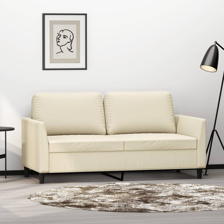 Tweezitsbank Kunstleer Kleurig 140 cm Crème