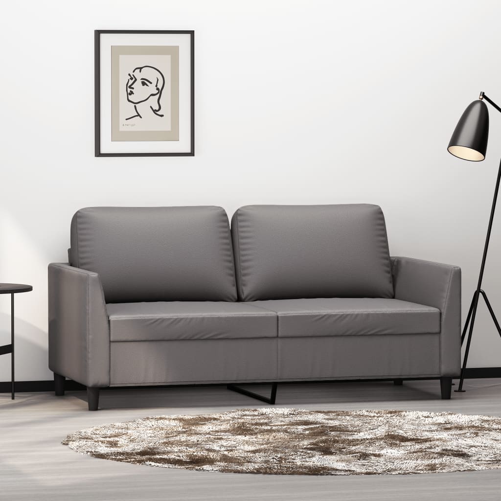 Tweezitsbank Kunstleer 140 cm Grijs