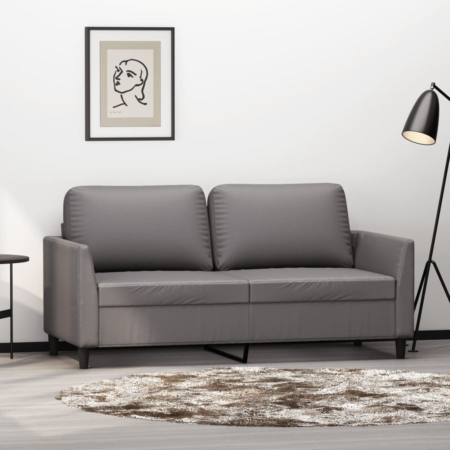 Tweezitsbank Kunstleer 140 cm Grijs